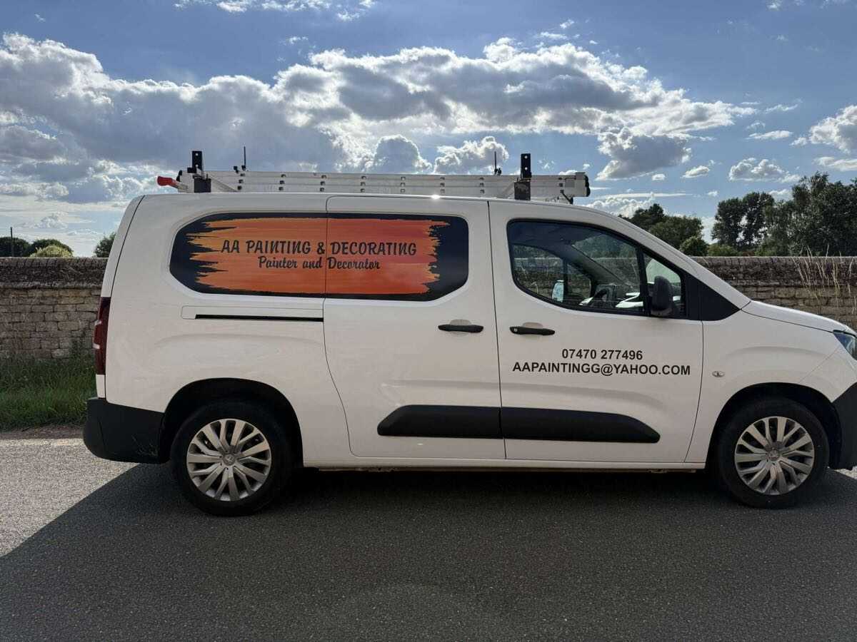 AA Painting and Decorating branded work van