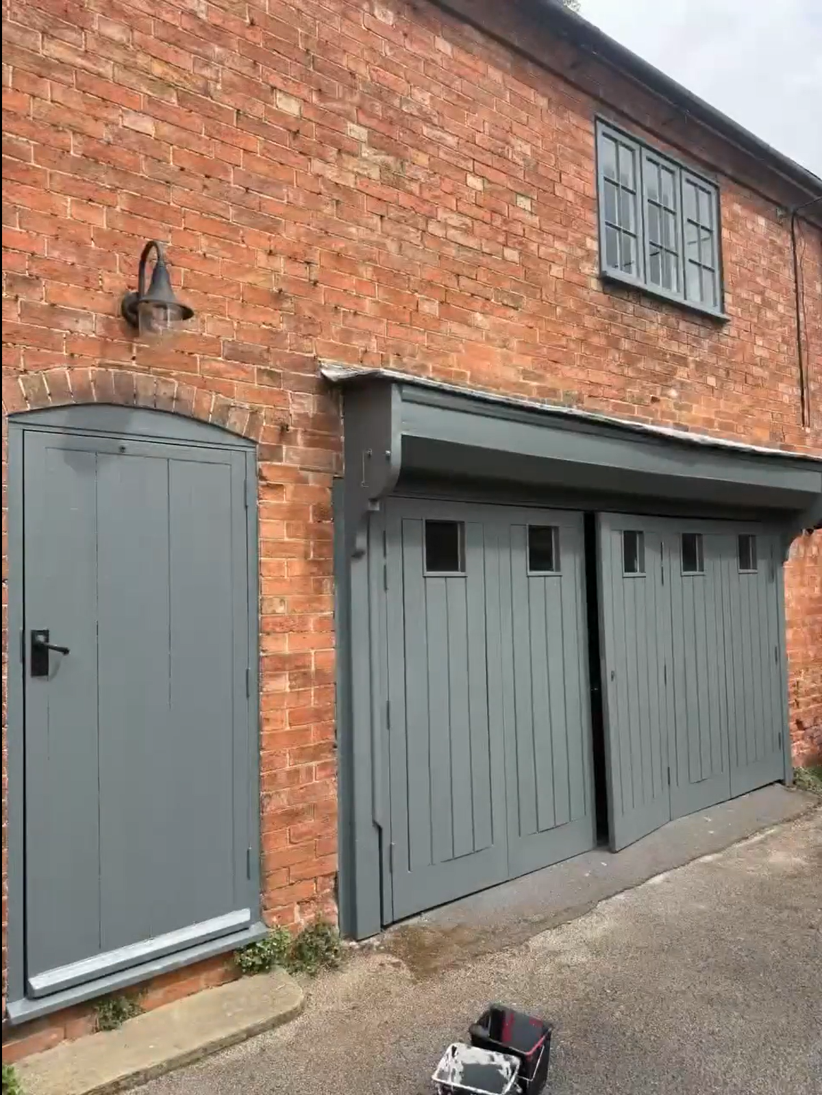 AA Painting and Decorating barn folding doors after repainting